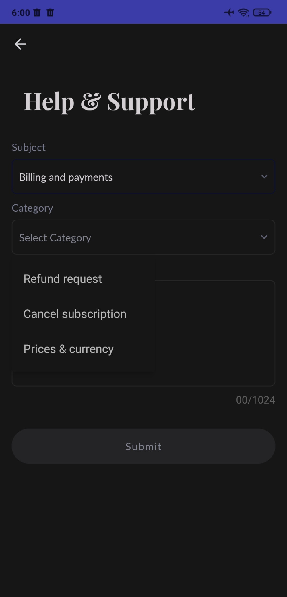 FamilyKeeper Help & Support screen